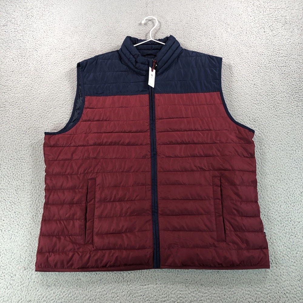 Gap Vest Adult 2XL XXL Burgundy Blue Puffer Insulated Lightweight Jacket‎ NEW